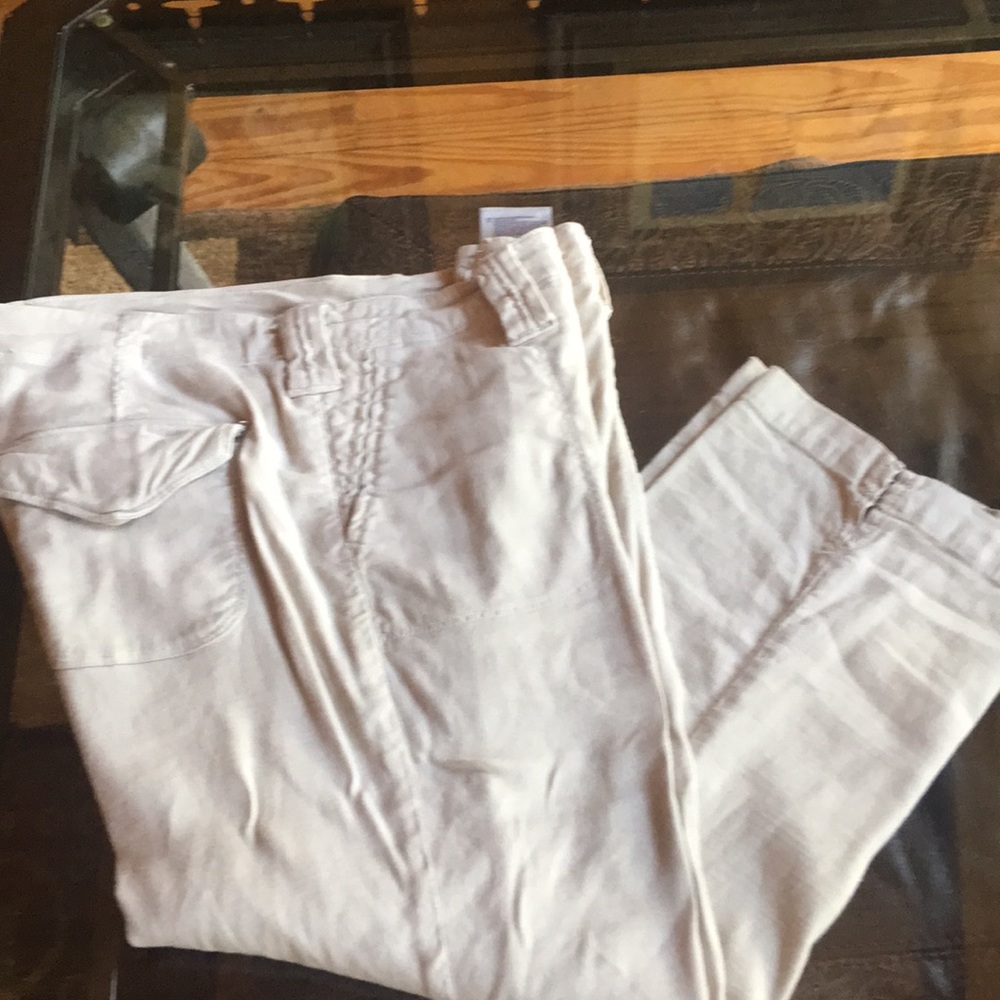 NYJD Linen cargos light khaki